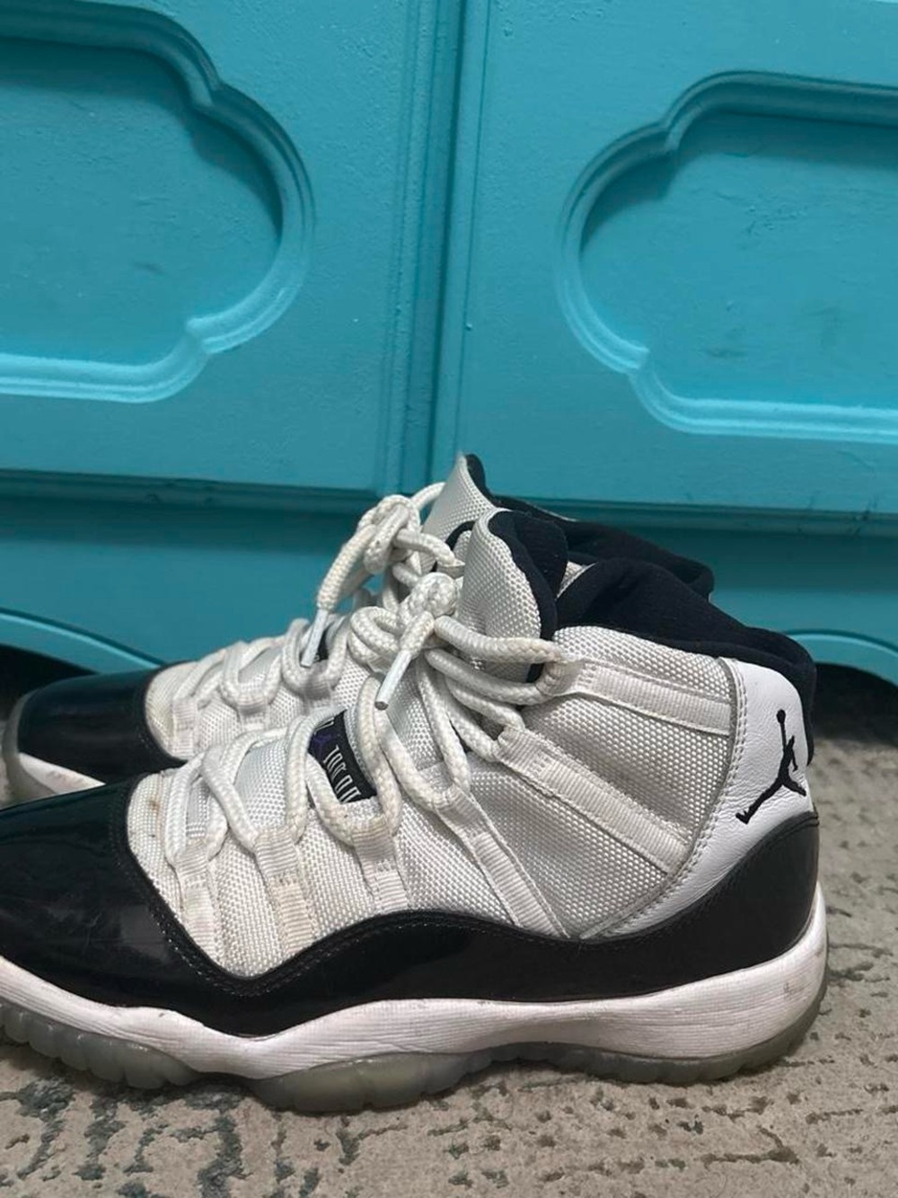Jordan White and Black Women's Retro 11 Sneakers